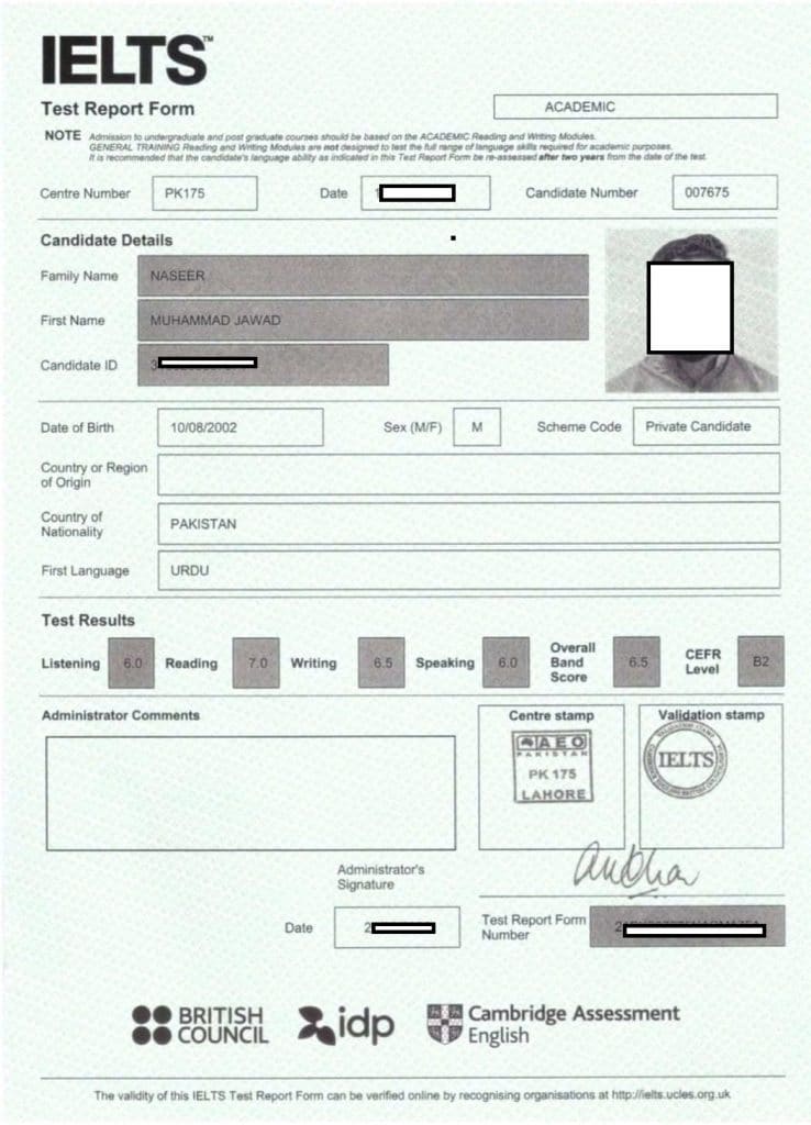 IELTS Certificate Without Exam in Pakistan